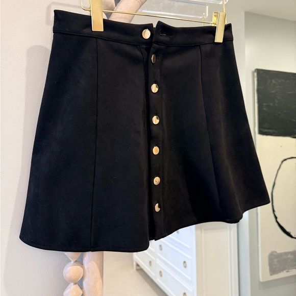 Dresses & Skirts - Black Button-Front A-Line Skirt